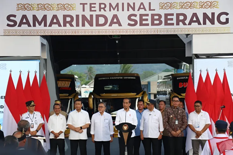 Peresmian Terminal Bus Antar Kota Antar Provinsi (AKAP) Tipe A Samarinda Seberang oleh Presiden Republik Indonesia Joko Widodo (Jokowi) pada Rabu (28/2/2024). (Istimewa)