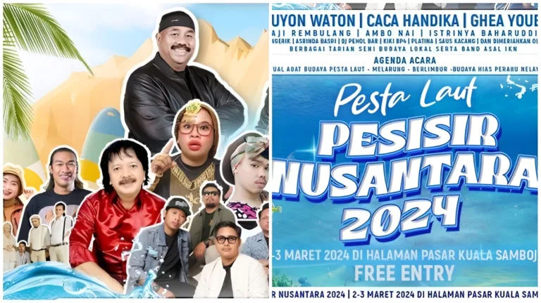 Pesta Laut Pesisir Nusantara 2024 digelar terpusat di halaman Pasar Samboja, Kukar, Kalimantan Timur. Mulai tanggal 2 - 3 Maret 2024.