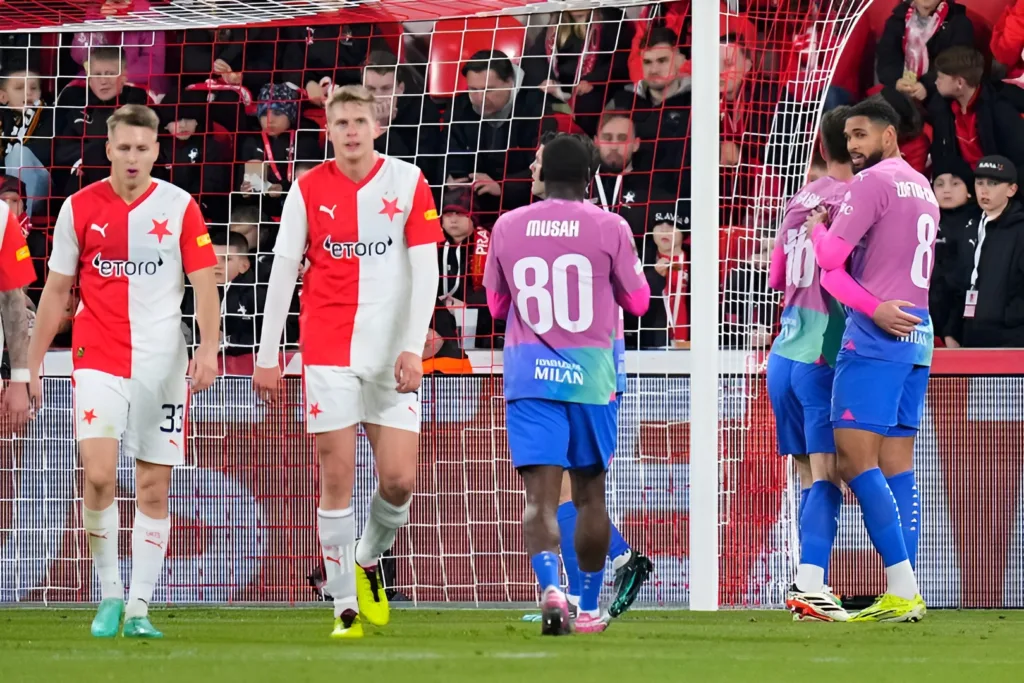 Foto: Kemenangan AC Milan atas Slavia Praha dengan agregat 7-3.
